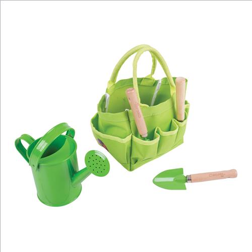 set da giardiniere con cestino stoffa