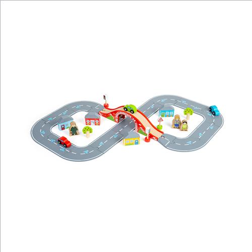 pista delle macchinine in legno