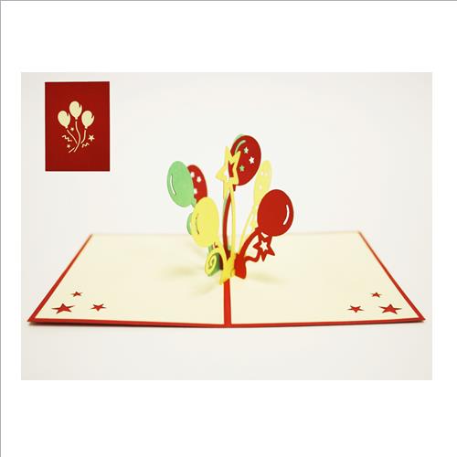 biglietto mini pop up palloncini