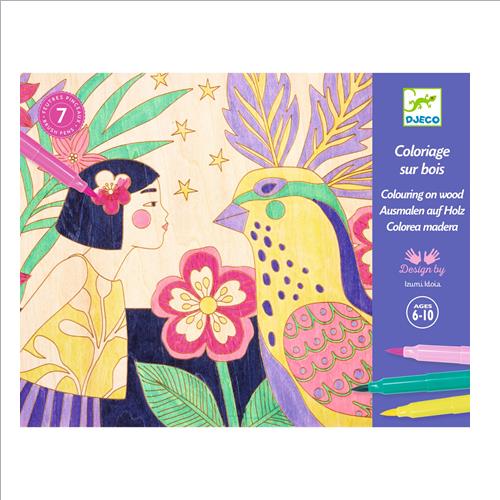 colorare su legno. dolci ragazze