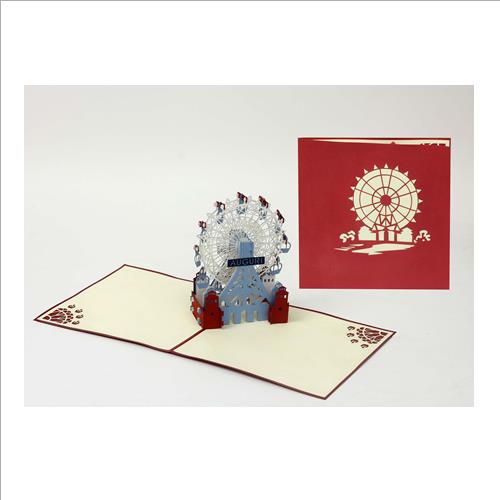 biglietto pop up ruota degli auguri