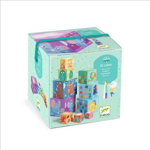 10 cubi impilabili arcobaleno