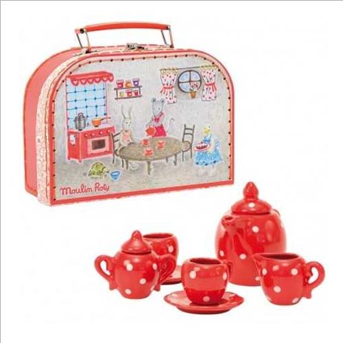 valigetta servizio te ceramica rosso poi