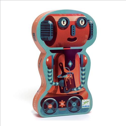 silhouette puzzle. bob il robot