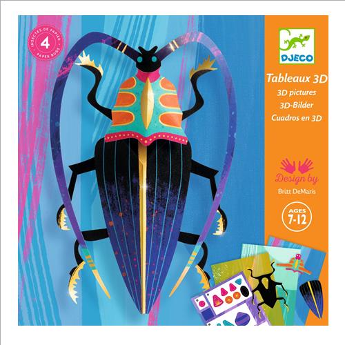 quadri 3d. insetti di carta