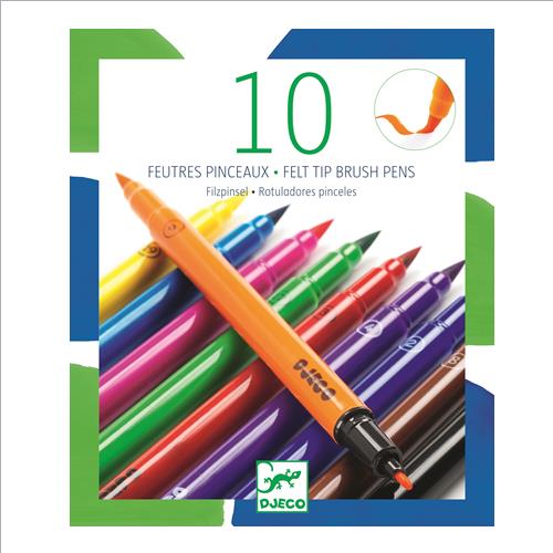 10 pennarelli pennelli colori scuri