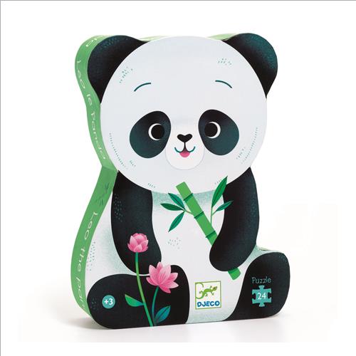 silhouette puzzle. leo il panda