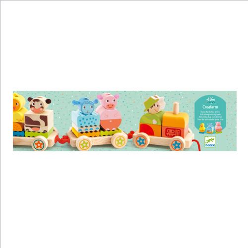 creafarm trenino in legno trainabile