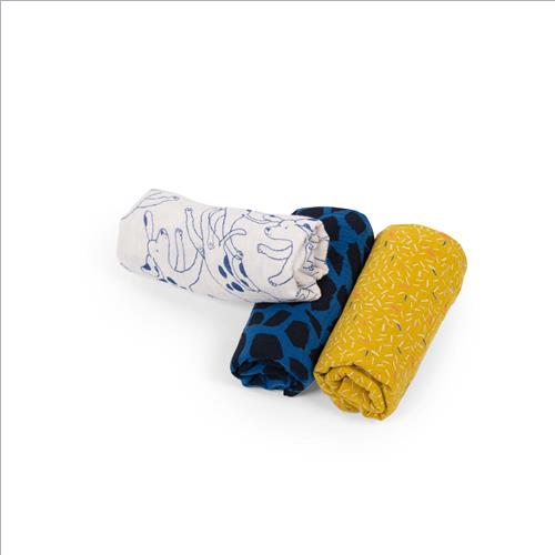 set 3 teli mussola puce & pilou