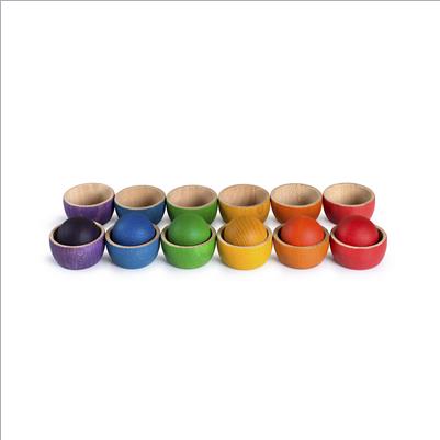 ciotole e sfere in 6 colori