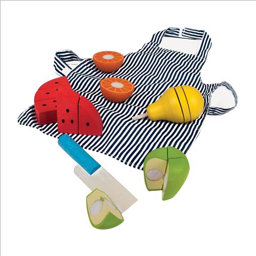 set frutta in legno da tagliare