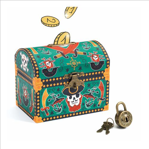 salvadanaio in legno pirati