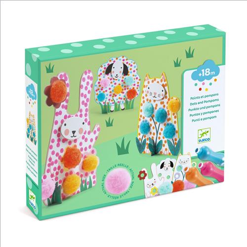 punti e pompom. nell'erba
